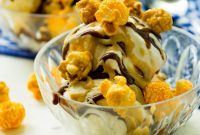 Salted Caramel Popcorn Sundaes with Butterscotch & Hot Fudge