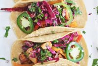Zesty Tofu Tacos with Peaches and Crunchy Cabbage Slaw