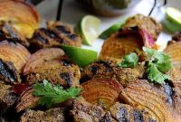 Indian Beef Kabobs with Cilantro Coconut Sauce recipe