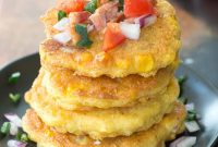 Spicy Green Chile Corn Fritters with Honey-Lime Dip