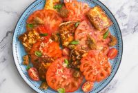 Tomato and Halloumi Salad with Basil and Lemon Dressing