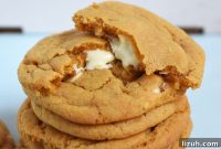 Butterscotch Cookies Stuffed with White Chocolate Center