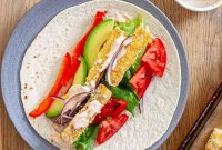 Crispy Buffalo Tofu Wraps with Cooling Ranch Slaw