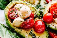 Caprese-Stuffed Avocados: Fresh Tomato, Mozzarella & Basil Recipe