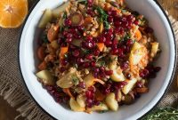 Roasted Carrot, Pomegranate & Farro Salad with Citrus Dressing