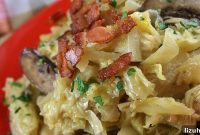 Southern Fried Cabbage with Bacon, Mushrooms & Caramelized Onions