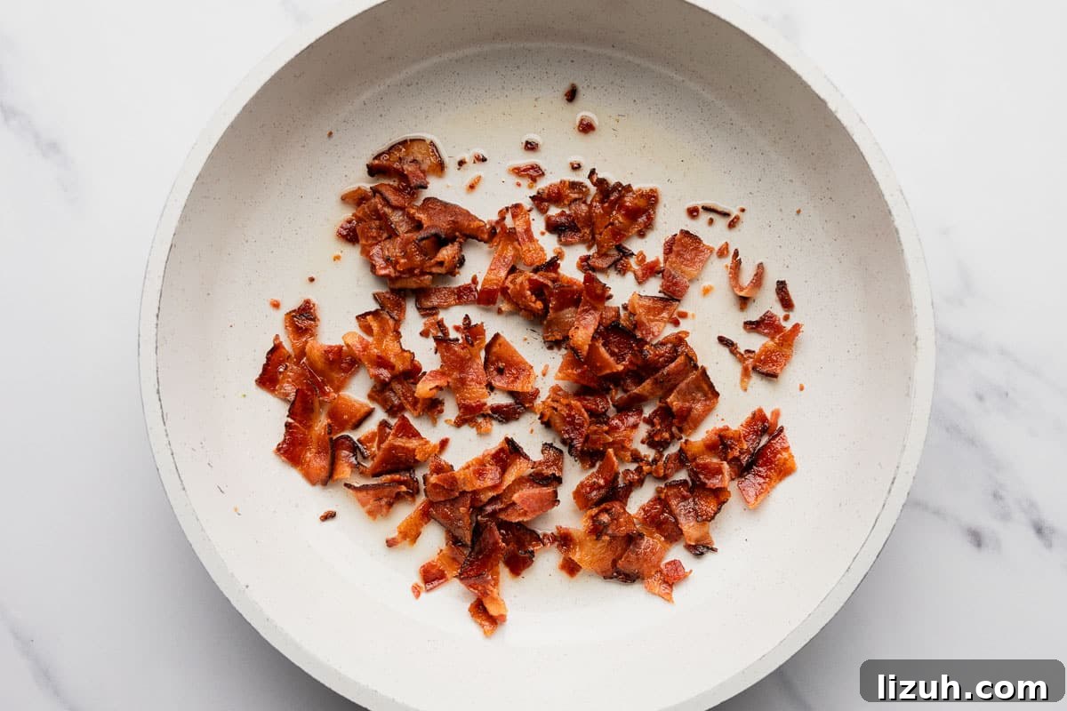 Balsamic-Glazed Bacon Brussels Sprouts Recipe 3 Balsamic bacon Brussels sprouts in a skillet