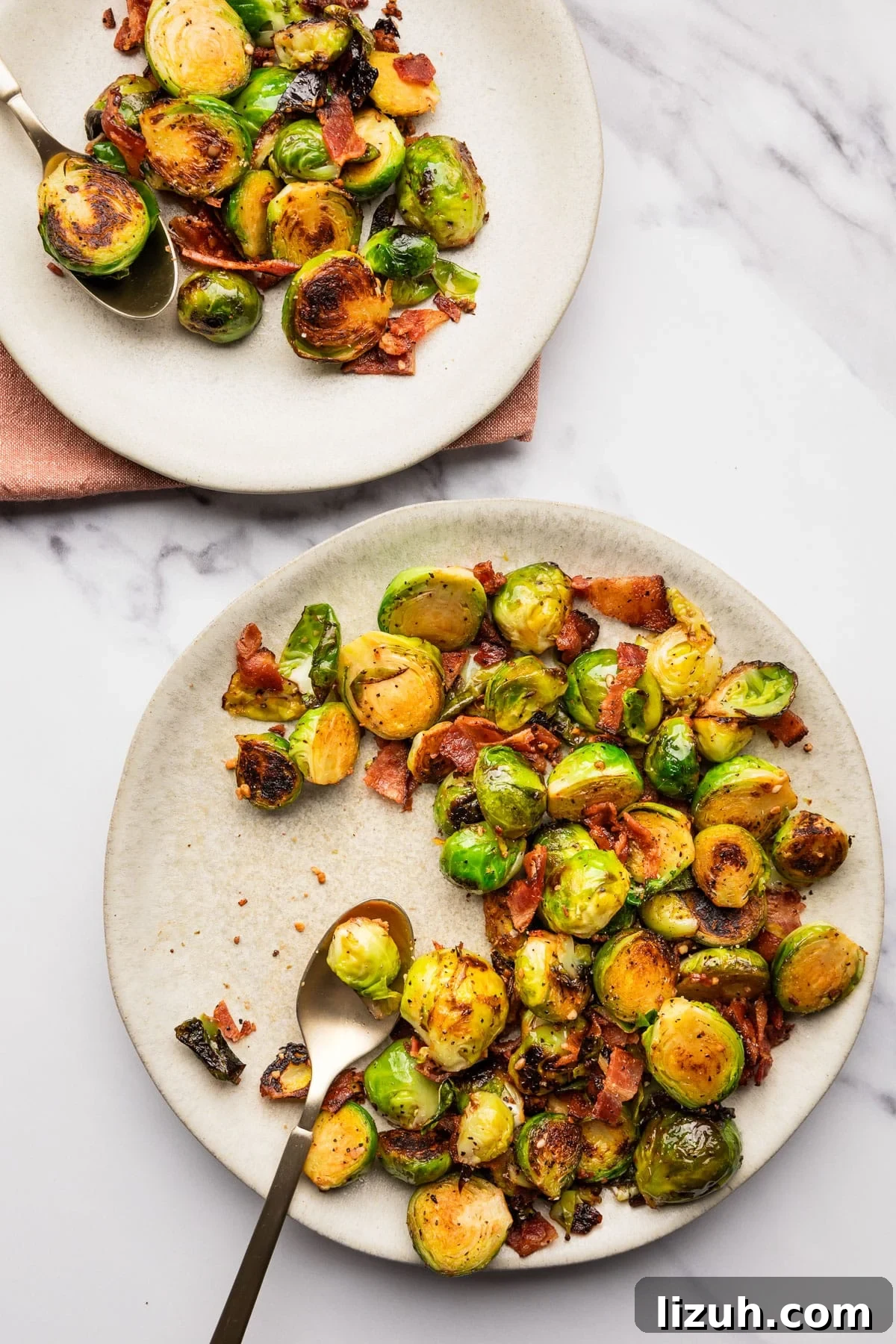 Balsamic-Glazed Bacon Brussels Sprouts Recipe 6 Brussels sprouts trimmed and halved