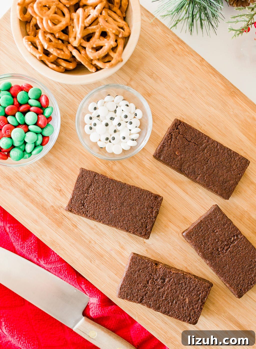 Festive Reindeer Brownies Recipe for Holiday Baking 4 chocolate brownies