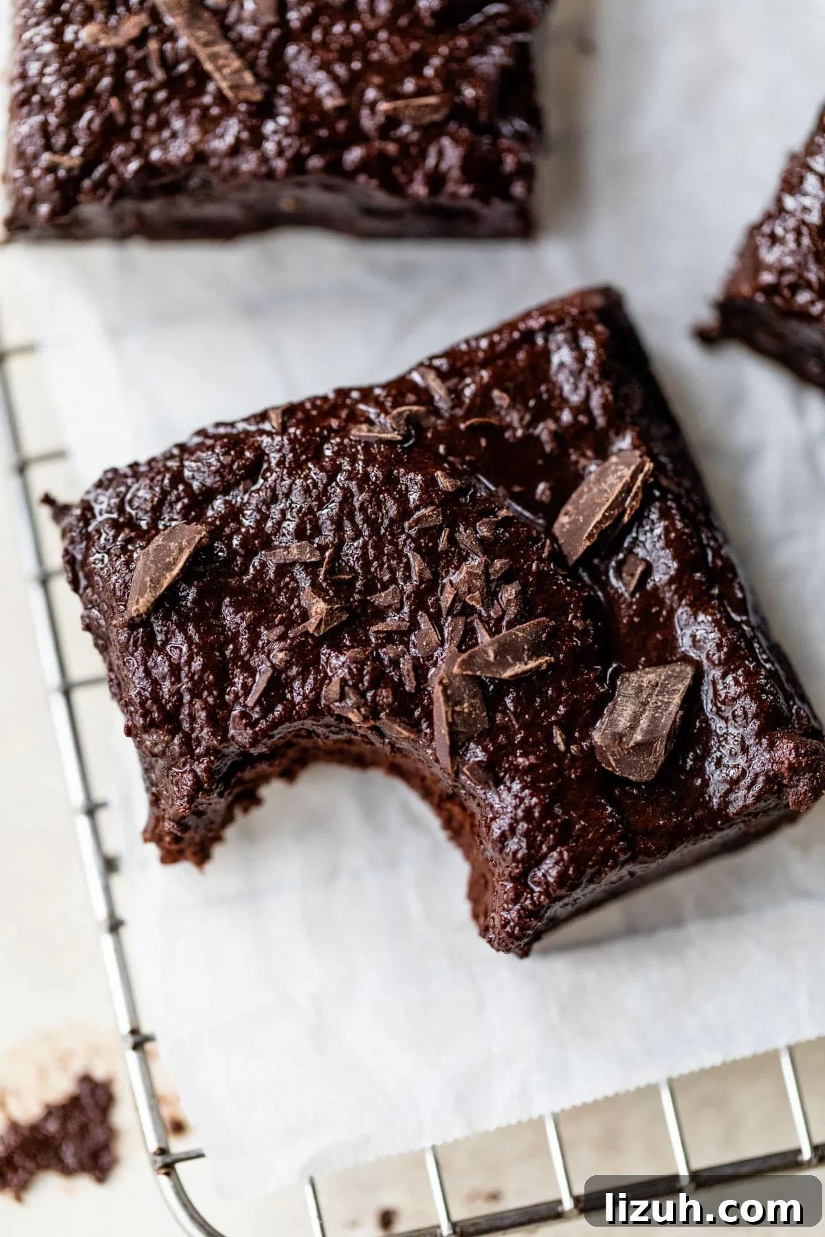 Decadent Chickpea Brownies Recipe — Fudgy, Gluten-Free Treat 5 a brownie with a bite taken out of it
