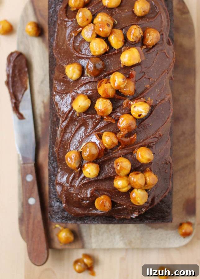 Gianduja Ganache Chocolate Loaf Cake Recipe 6 Chocolate Loaf Cake with Gianduja Ganache and Caramelized Hazelnuts // FoodNouveau.com