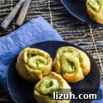 A tasty combination of dairy free cheese and garlic basil pesto. For a quick side dish that everyone will love