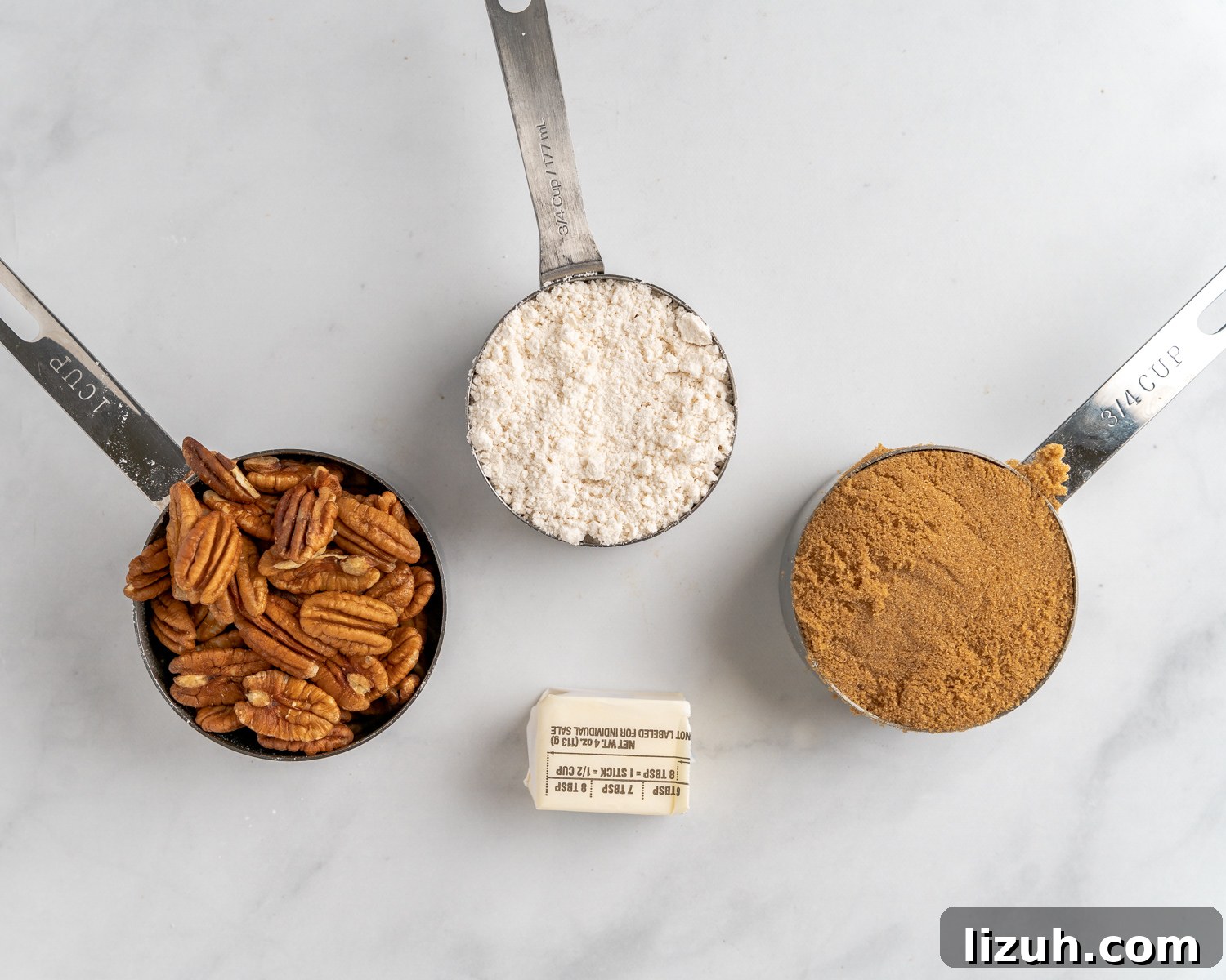 Ingredients used in peach cobbler topping.