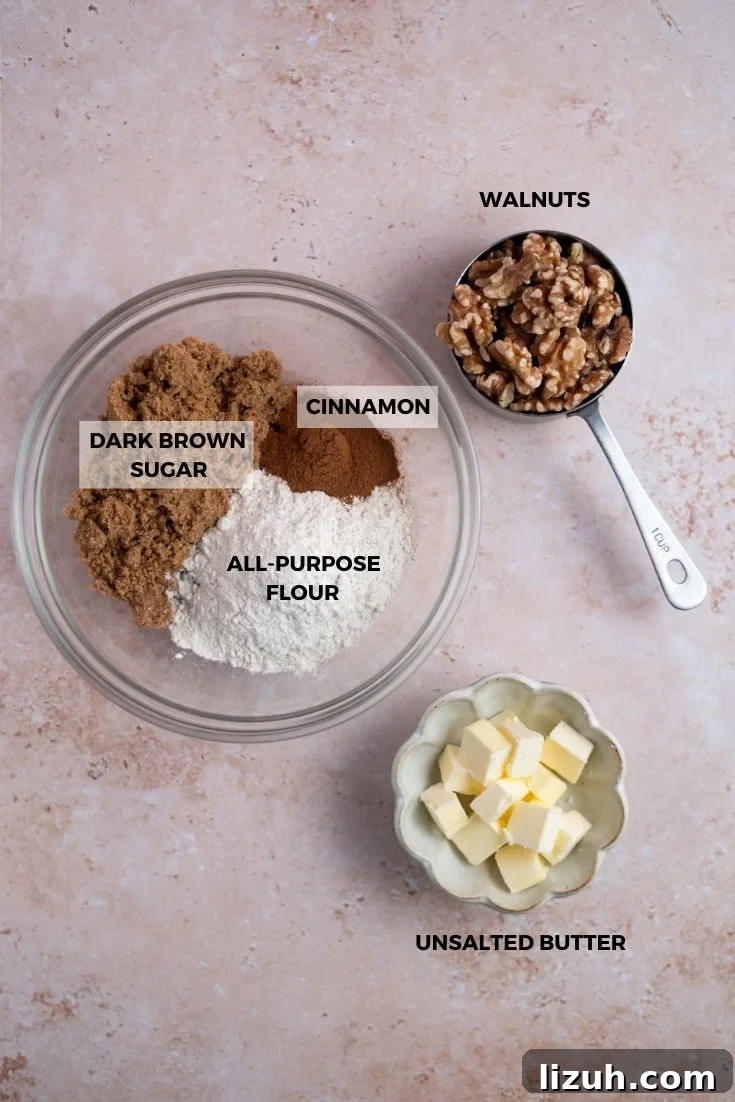 Cinnamon Walnut Coffee Cake Recipe for Weekend Baking 4 streusel ingredients
