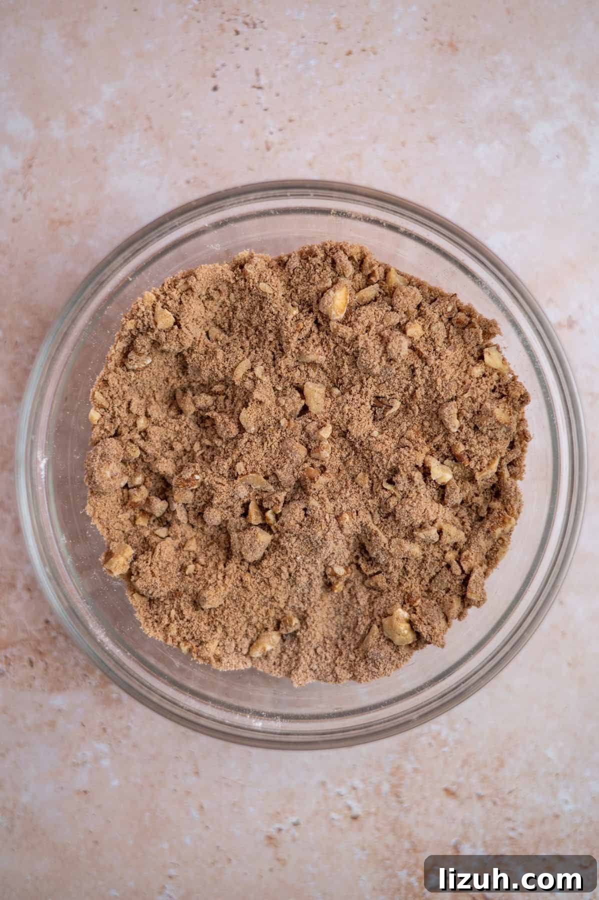 Cinnamon Walnut Coffee Cake Recipe for Weekend Baking 7 cinnamon streusel in a bowl