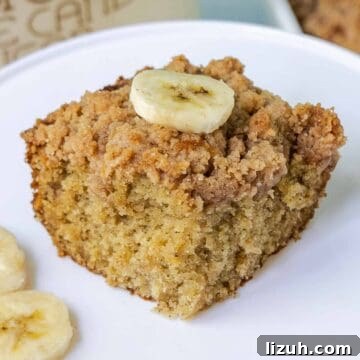 Moist Banana Sour Cream Coffee Cake Recipe for Breakfast 17 Banana coffee cake topped with a banana slice