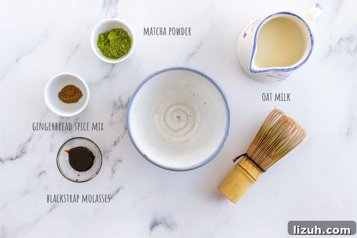 Gingerbread Matcha Latte Recipe — Festive Green Tea Drink 4 Gingerbread Matcha Latte ingredients