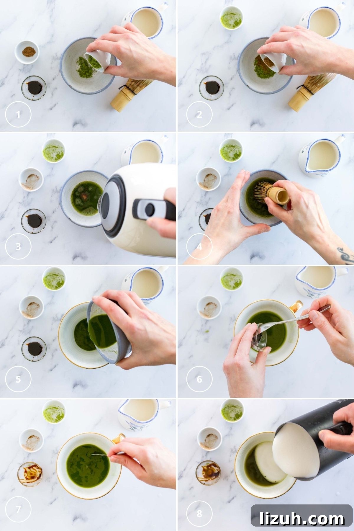 Gingerbread Matcha Latte Recipe — Festive Green Tea Drink 5 Gingerbread Matcha Latte process shots