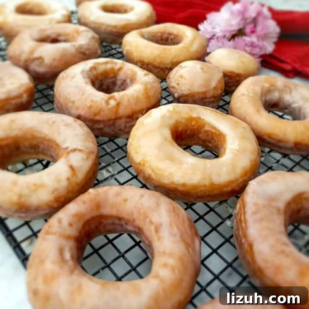 41 Perfect Side Dishes to Serve with Biscuits and Gravy 38 Amish glazed donuts on a wire rack.