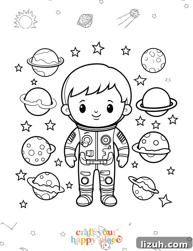 Space coloring page preview 4