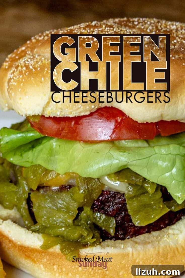 Everyone loves a good cheeseburger, and this smoked cheeseburger recipe is one of the best. Have you ever smoked hatch chiles? It's such an easy process, and the chiles go good on just about anything! I loved how easy this recipe was to make. If you're looking for hatch chile recipe ideas, this is a great place to start! Smoked Cheeseburger - Traeger Recipes - Green Chile - Wagyu Beef - Hamburger - Burger
