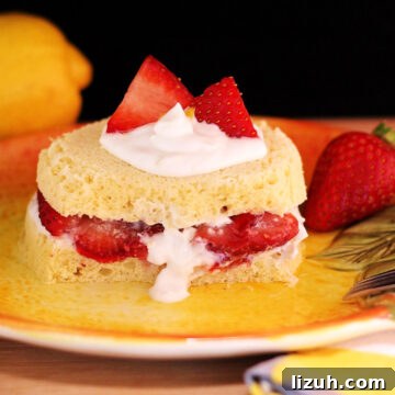 A quick & simple strawberry lemon shortcake with cream & berries.