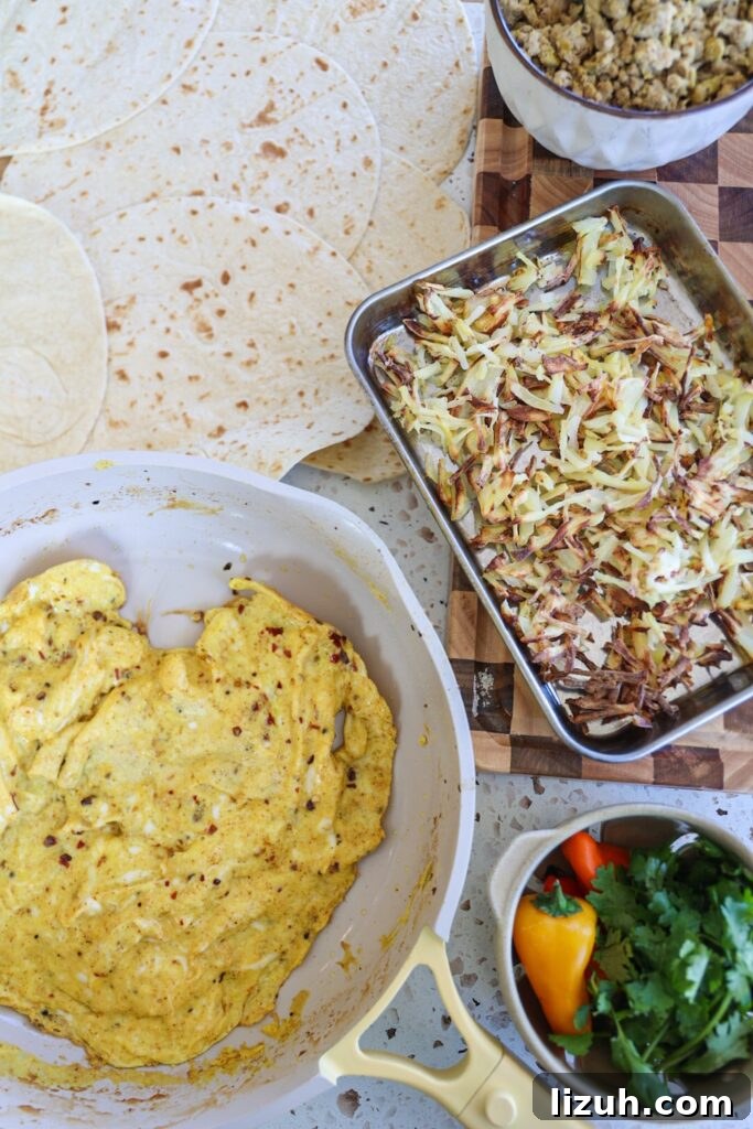 Meal Prep Breakfast Burritos for Busy Mornings 3 Ingredients to make homemade breakfast burritos.