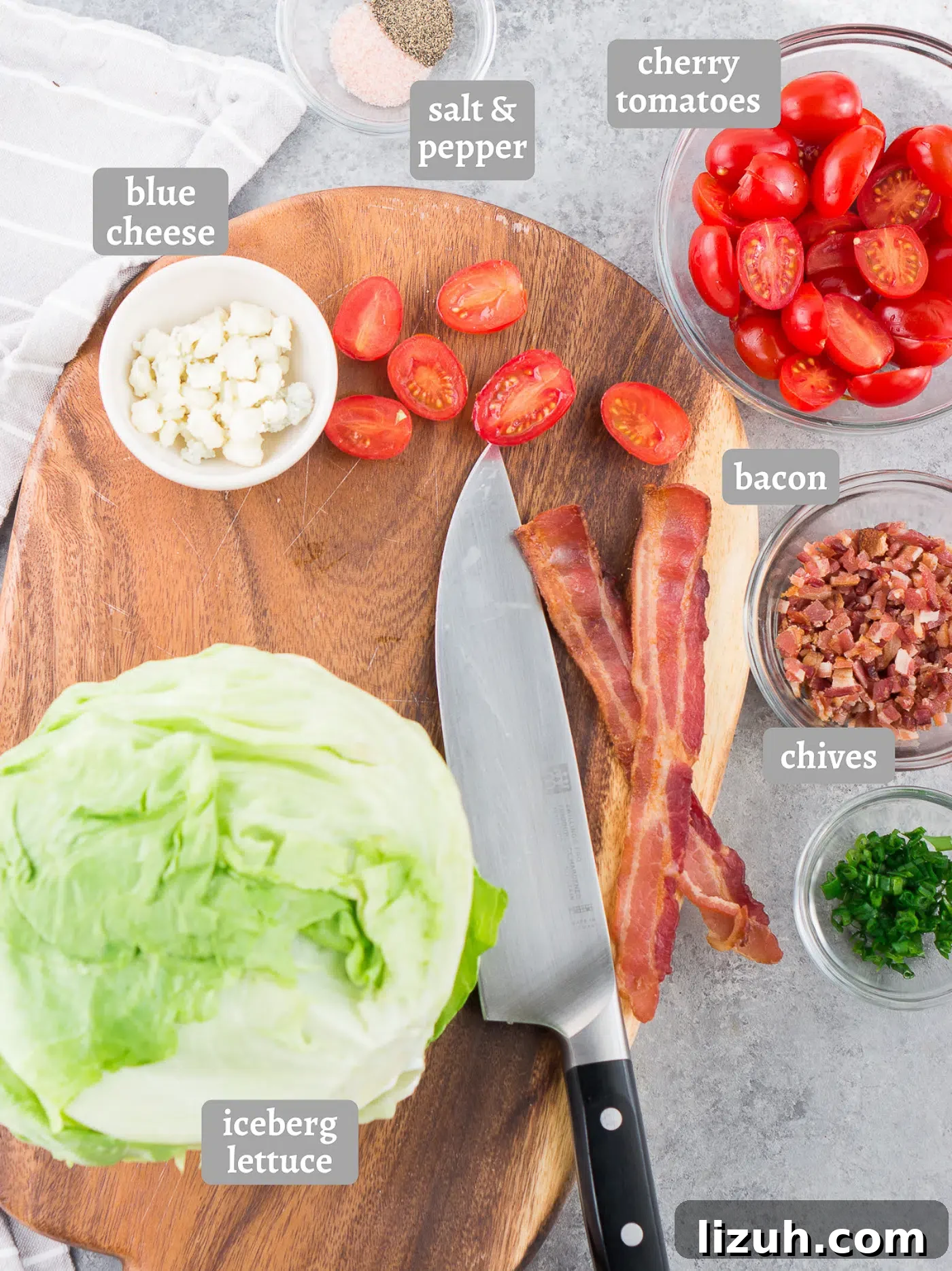 Classic Wedge Salad Recipe with Creamy Blue Cheese Dressing 4 iceberg wedge salad ingredients