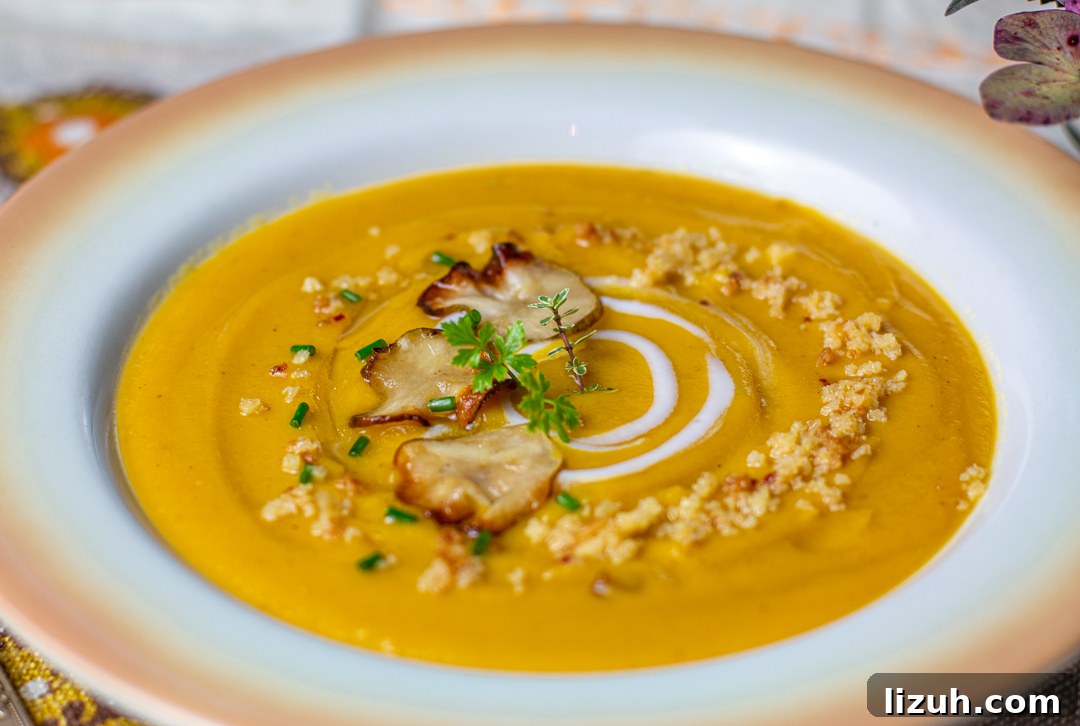 Sunchoke and Kabocha Soup with Crispy Garnishes 8 Lightly fried Sunchoke slices are the perfect garnish for the soup