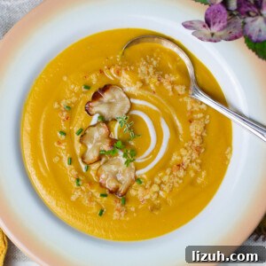 Sunchoke and Kabocha Soup with Crispy Garnishes 9 Sunchoke & Kabocha Soup