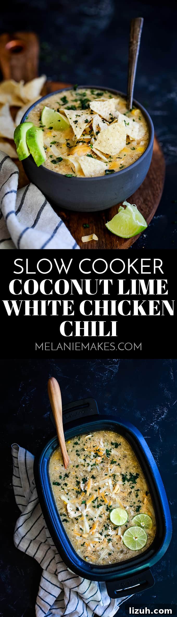 Coconut Lime White Chicken Chili in the Slow Cooker 2 This crazy easy and super flavorful Slow Cooker Coconut Lime White Chicken Chili is a comforting bowl perfect for any day of the week. #slowcooker #crockpot #soup #chili #chicken #chickenrecipes #lime #coconut