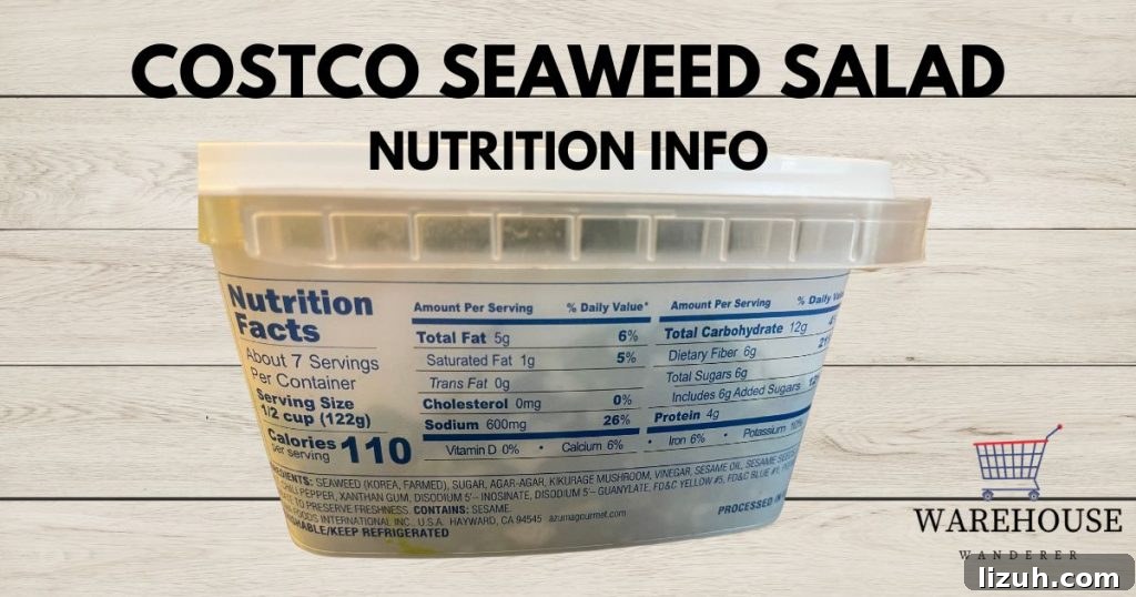 Picture of the Costco Seaweed Salad nutrition label