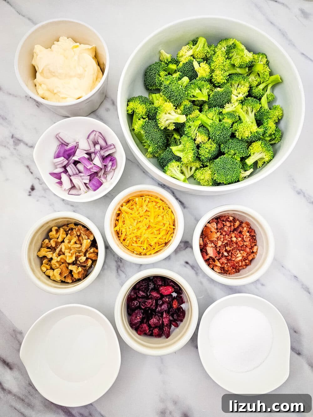 Keto Broccoli Salad with Bacon, Cheddar & Creamy Dressing 3 Low Carb Broccoli Salad Ingredients