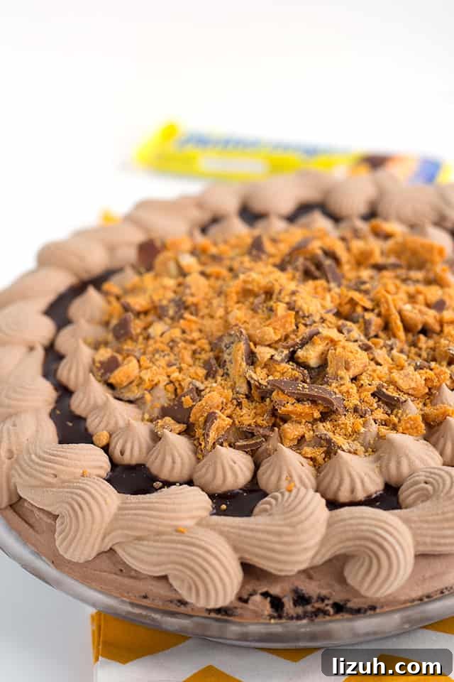 Slice of Butterfinger Ice Cream Pie img 20485 8