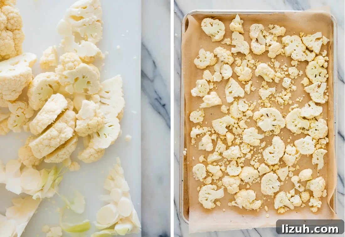 how to slice cauliflower