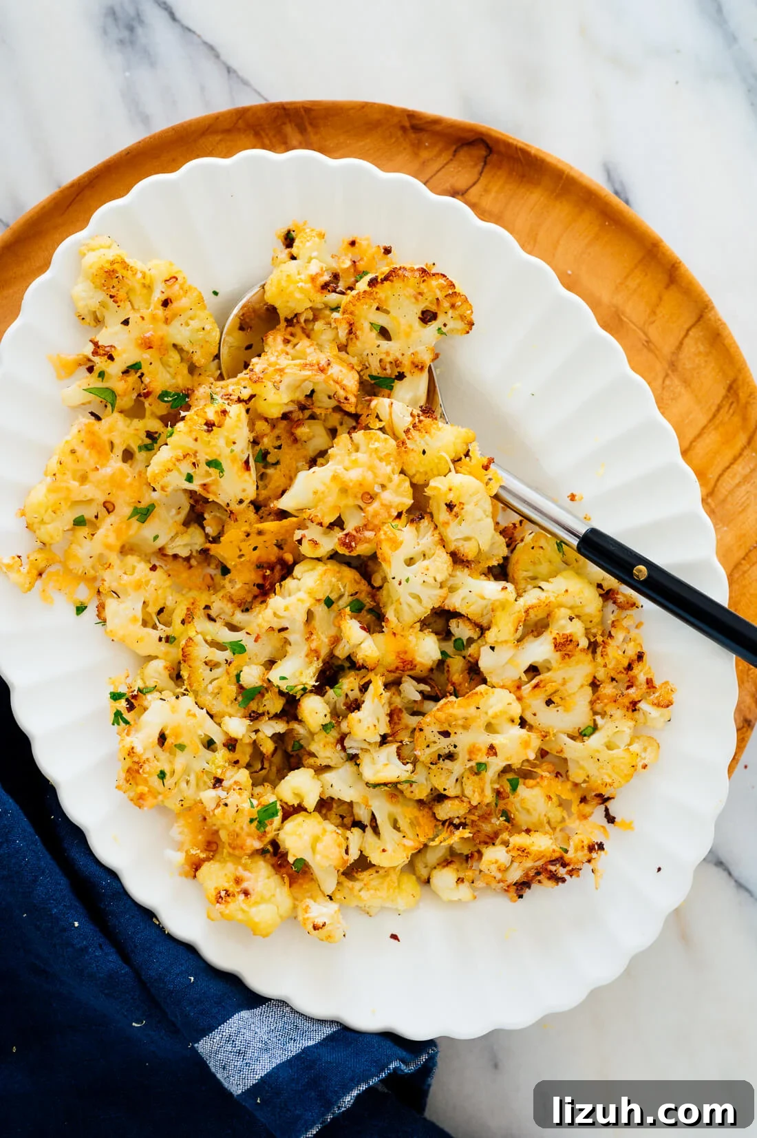 cheesy parmesan roasted cauliflower recipe