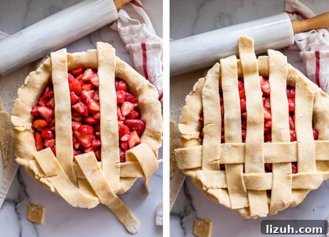 how to lattice pie crust on a strawberry pie