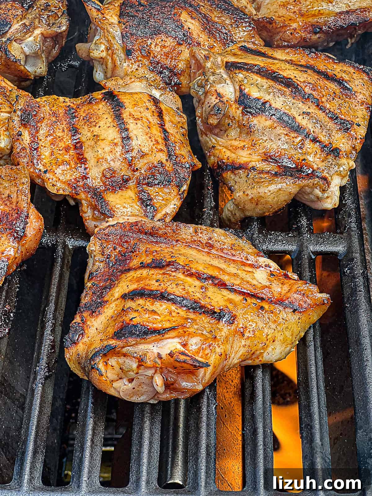 Grilled chicken thighs BBQ menu idea