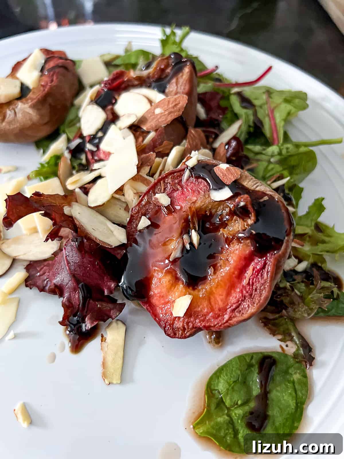 Smoked peach salad for summer dinners