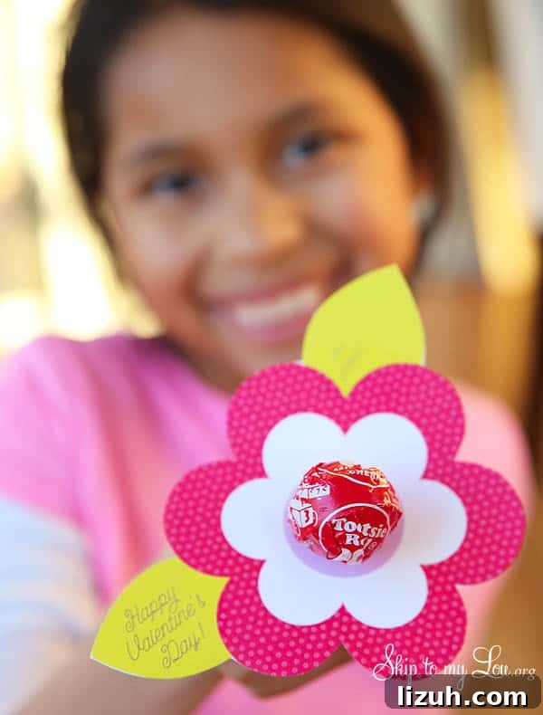 Printable Butterfly Valentine Cards for Kids and Classmates 3 Lollipop-Flower-Printable-Valentine.jpg