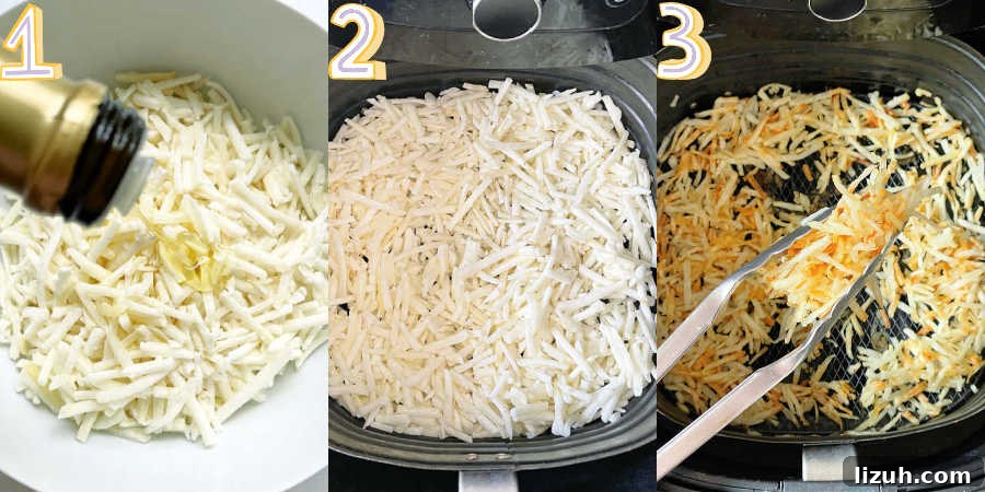 Air Fryer Frozen Hash Browns: Crispy in 15 Minutes 6 photo illustration of how to cook frozen hash browns in the air fryer