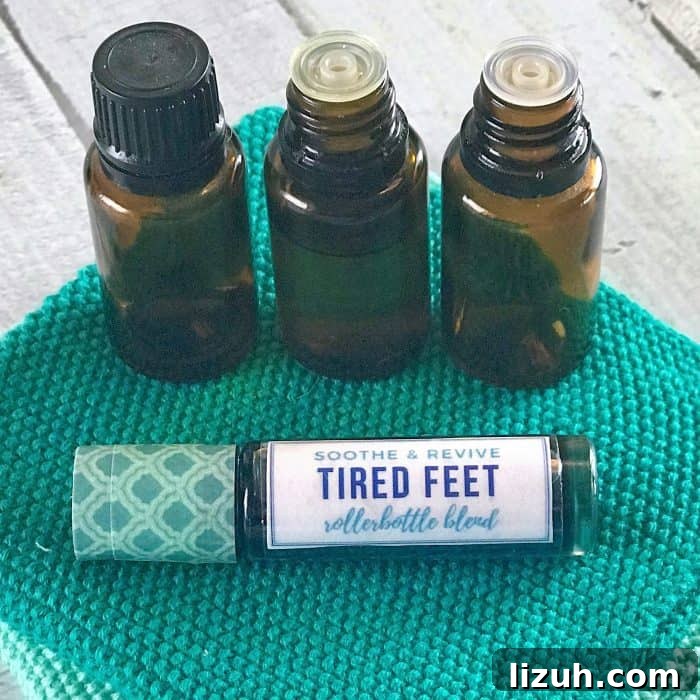 Revitalize Tired Feet with Cooling Rollerball Relief 9 3 essential oil bottles with soothe & revive tired feet rollerbottle