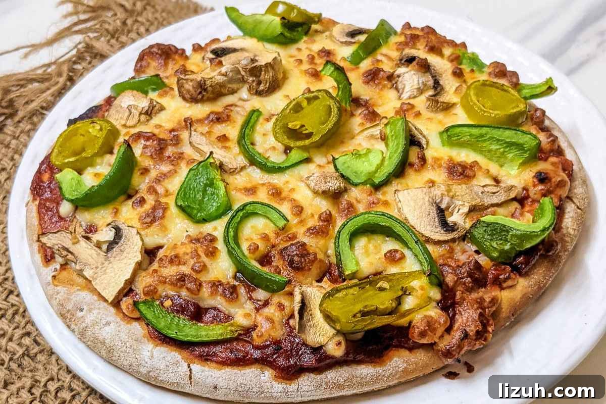 Delicious air fryer pizza in a plate