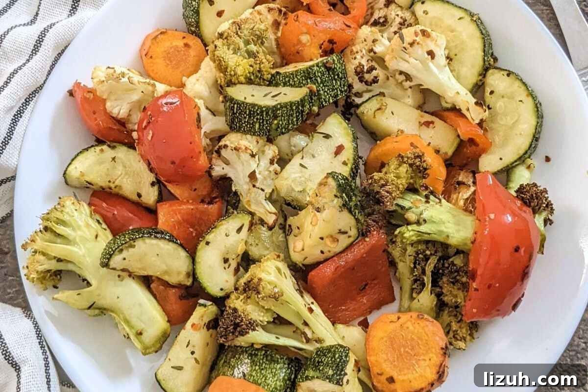 Roasted veggies on a plate