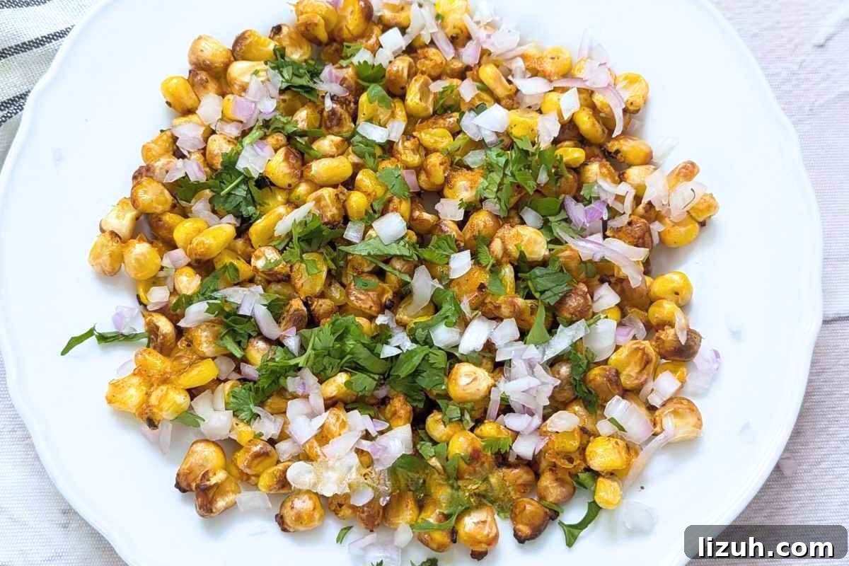 Plate of delicious crispy corn