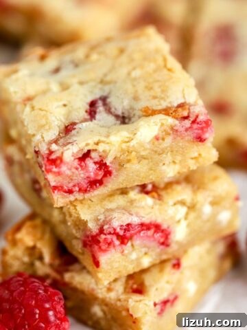 Raspberry and White Chocolate Blondies