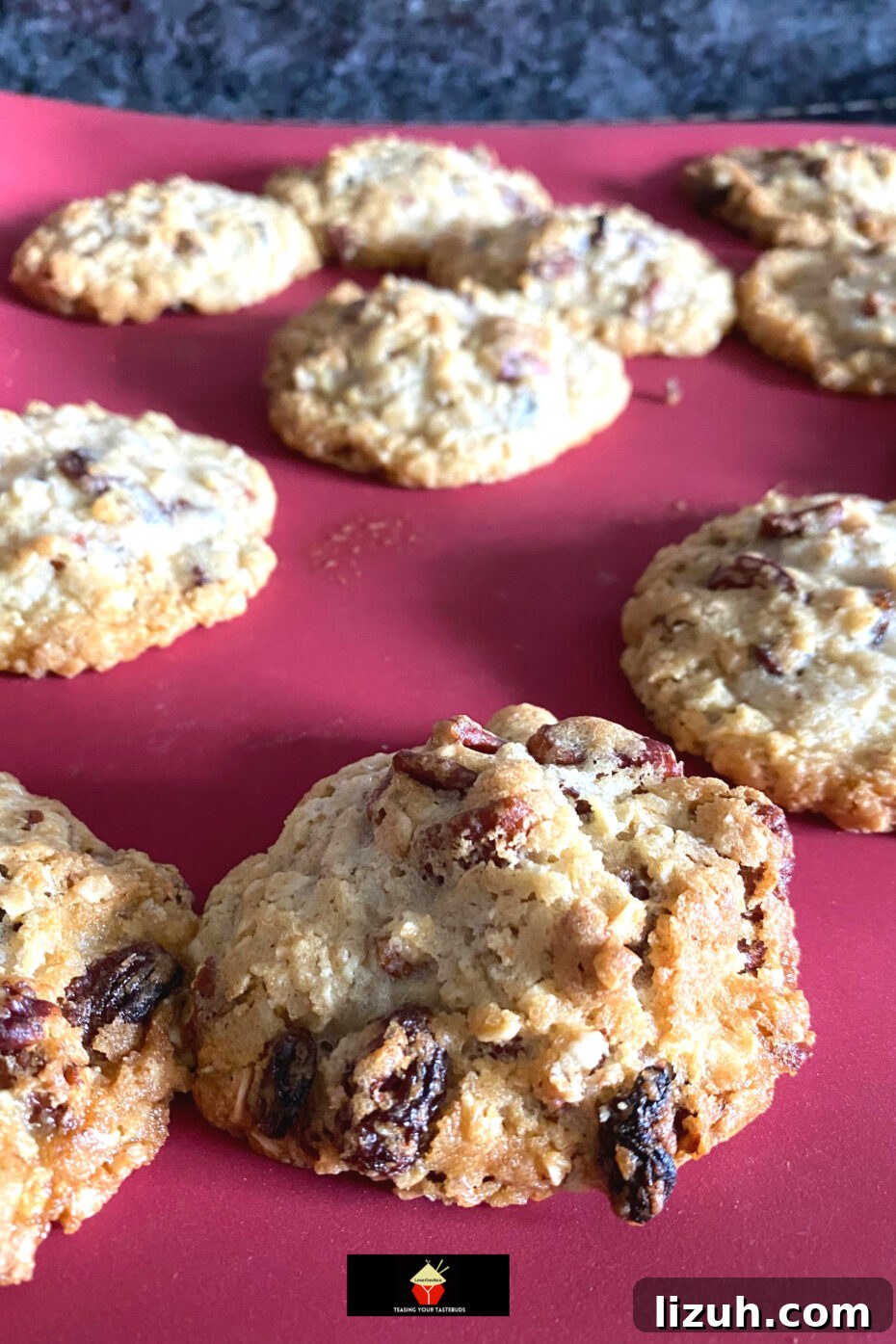 Pecan and Raisin Oatmeal Cookies, baked