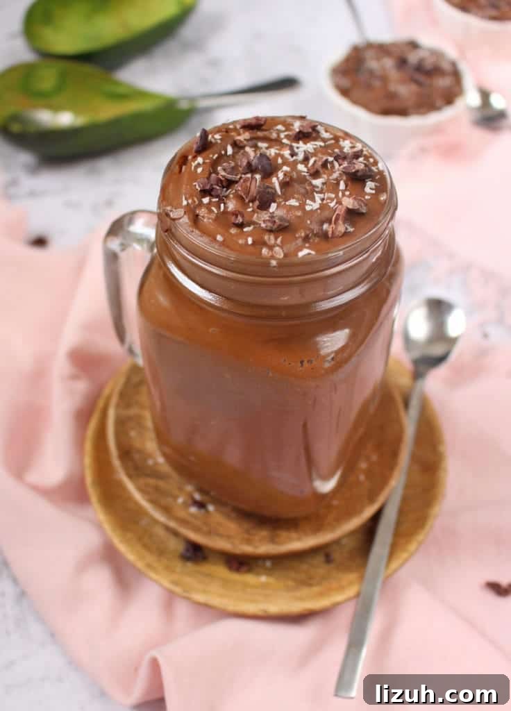 Mousse in a large glass cup.