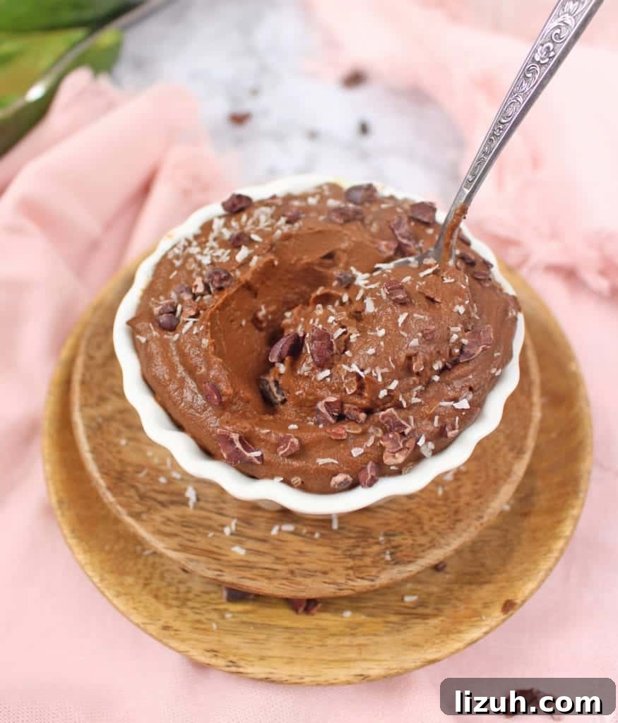 Chocolate Pudding in a small white bowl.