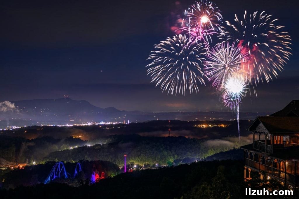 8 Ways to Create Unforgettable Family Vacation Experiences 2 fireworks over Pigeon Forge from Dollywood